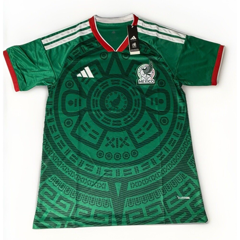NWT Adidas Mexico National Team Soccer Jersey Green Aztec Large